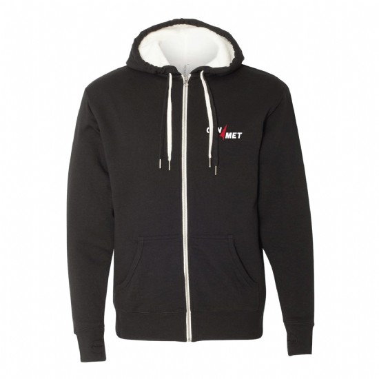 Unisex Sherpa-Lined Full-Zip Hooded Sweatshirt