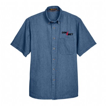 Harriton Men's 6.5 oz. Short-Sleeve Denim Shirt
